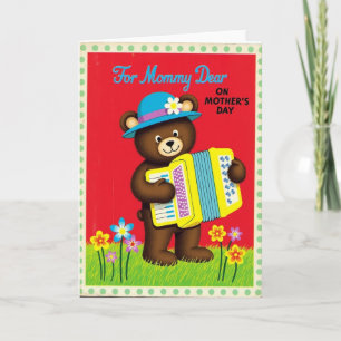 Fuzzy Bear Mothers Day Music Card
