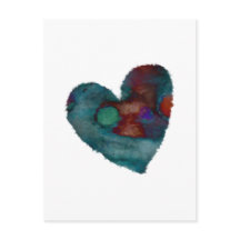 Fuzzy Blue Heart Postcard