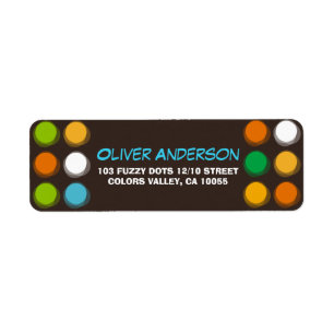 Fuzzy Blur Colour Dots Retro Party Address Labels