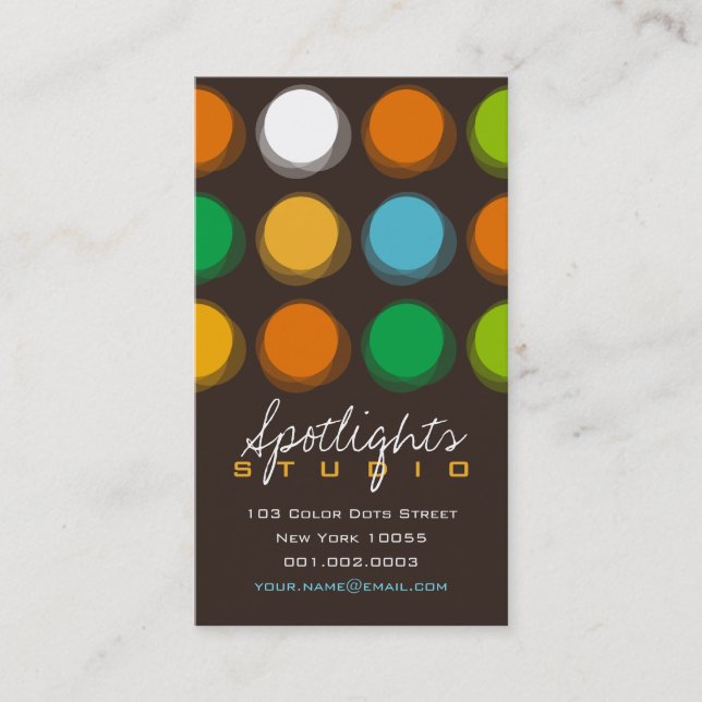 Fuzzy Blur Colour Dots Retro Pop Fun Profile Card (Front)