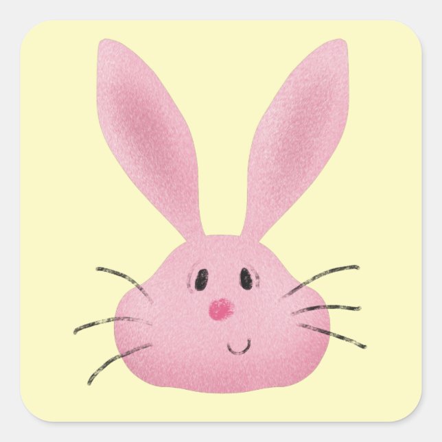 Fuzzy Bunny Square Sticker (Front)