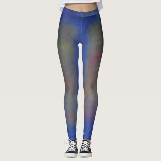 Fuzzy Colour Blue Leggings Design. (Front)