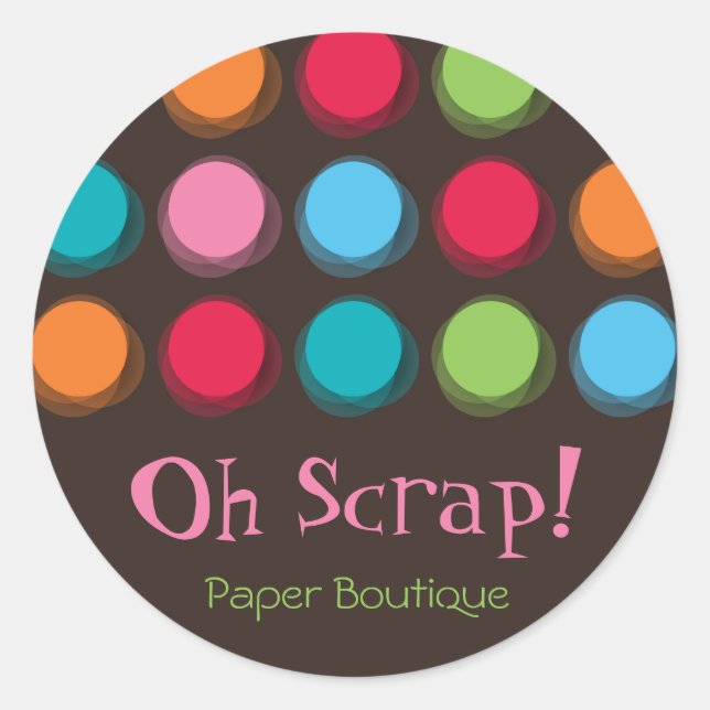 Fuzzy Colour Dots Fun Party Favours Label Stickers (Front)