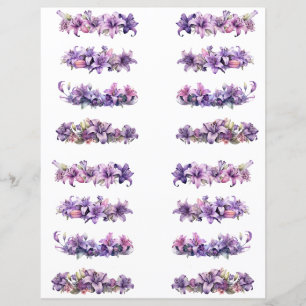 Fuzzy cut Lilies Border Purple