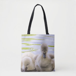 Fuzzy cygnets - tote bag