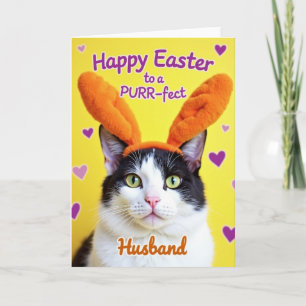 Fuzzy Ears Cat Springtime Card