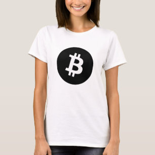 Fuzzy Express® Bitcoin Black Logo Black W T-Shirt