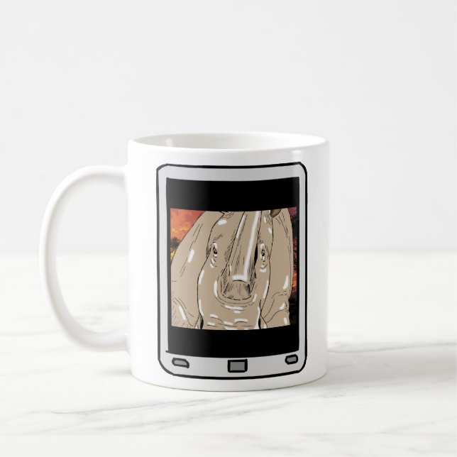 Fuzzy Express® Rhino Selfie Mug (Left)