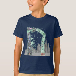 Fuzzy Express® Ultra Worm Godzilla Rhino Kid Navy T-Shirt