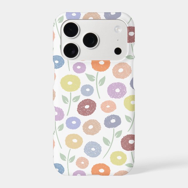 Fuzzy Flower Rpt Pattern Pastels on White (Back)