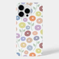 Fuzzy Flower Rpt Pattern Pastels on White