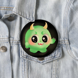 Fuzzy Friendly Monster Creature 10 Cm Round Badge