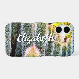 Fuzzy Green Cacti Succulent Photo Monogram Name