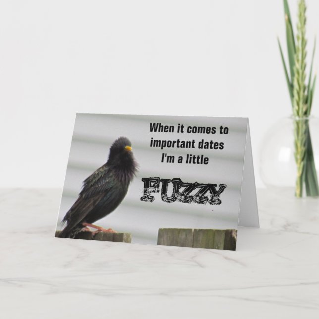 Fuzzy Headed Bird Card (Front)