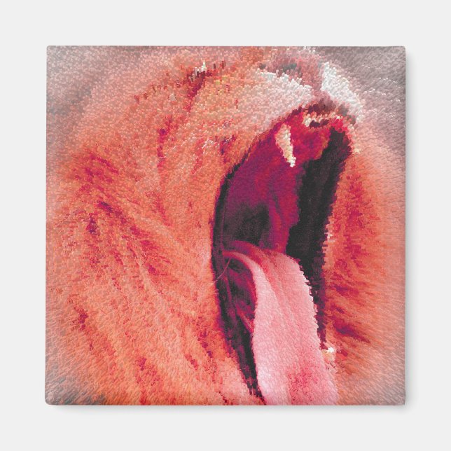 Fuzzy Lions mouth Magnet (Front)