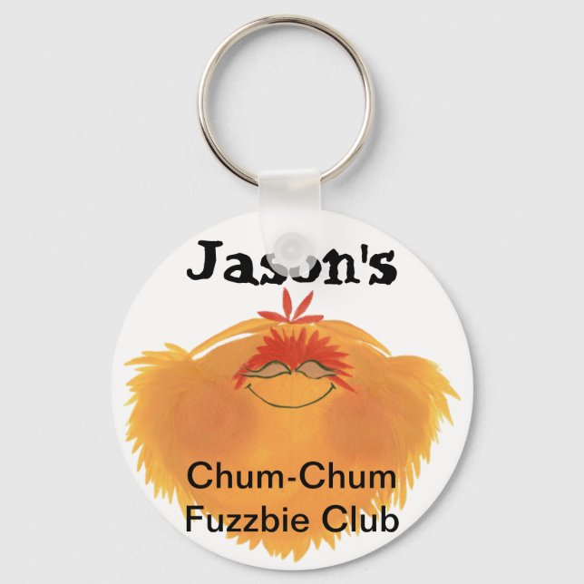 Fuzzy Monster Cartoon Character Key Ring (Front)