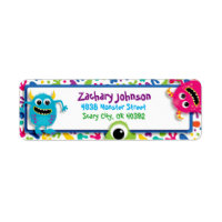 Fuzzy Monsters Return Address Label