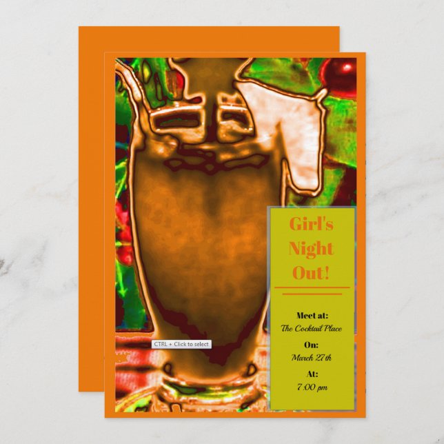 Fuzzy Navel Invitation (Front/Back)