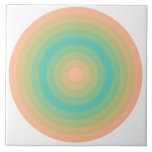 Fuzzy Peach Bermuda Circles Ceramic Tile<br><div class="desc">Enjoy this circle pattern in gradients from the colour of the year 2024 Fuzzy Peach to Bermuda.</div>