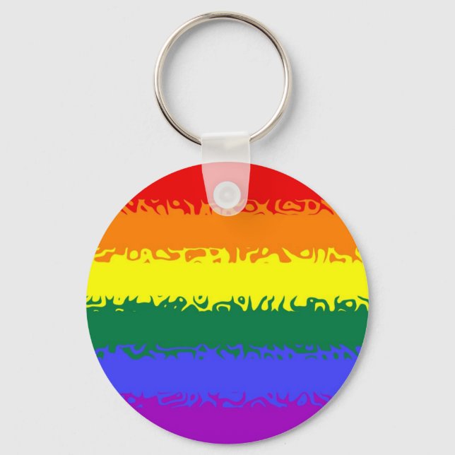 Fuzzy Rainbow Flag Key Ring (Front)