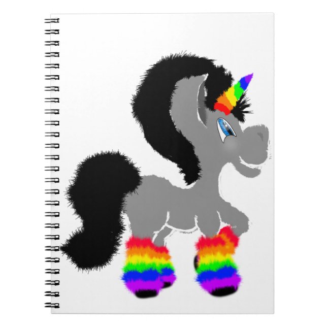 Fuzzy Unicorn Spiral Notebook (Front)