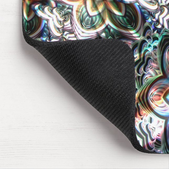 Fuzzy virtual flowery in coloured gradient strokes mouse pad (Corner)