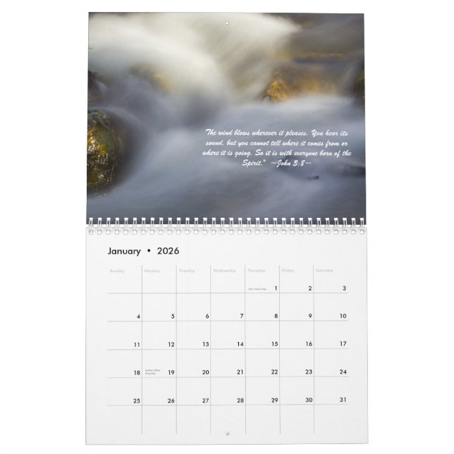 Fuzzy Water Scripture Calendar (Jan 2026)