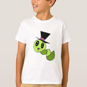 Fuzzy Worm with Hat Kid Shirt