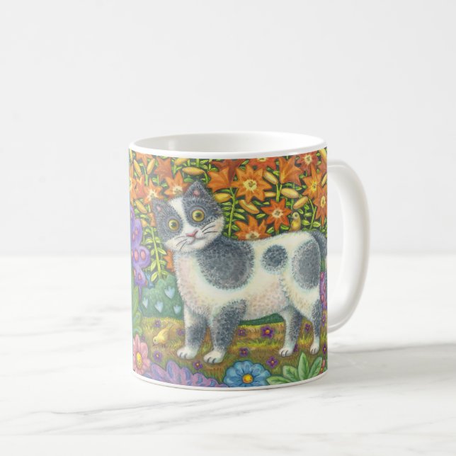 Fuzzy Wuzzy Kitten FOLK ART CAT MUG *Customise (Front Right)