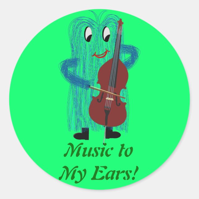 FuzzyBassPlayer Classic Round Sticker (Front)