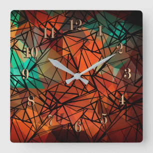 FuzzyFoxAr Square Wall Clock