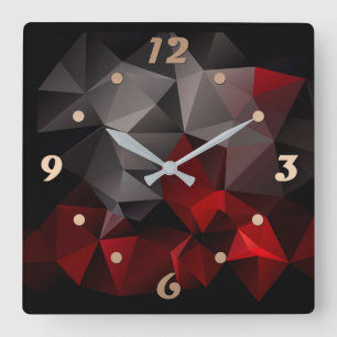 FuzzyFoxArt 3 Square Wall Clock