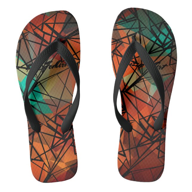 FuzzyFoxArt , polygon Jandals (Footbed)