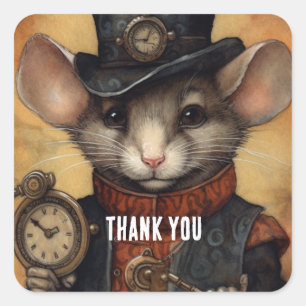 Fuzzypaws steampunk square sticker