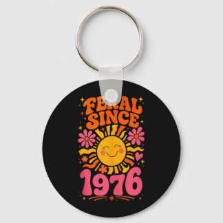 Fvibesl Since 1976 Retro Sun - Funny 50th Birthday Key Ring