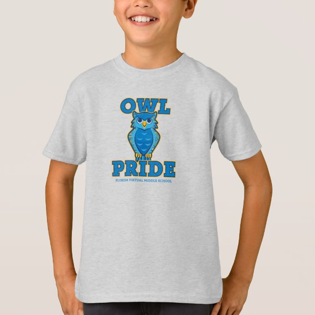 FVMS Owl Pride, Ash/Youth T-Shirt (Front)