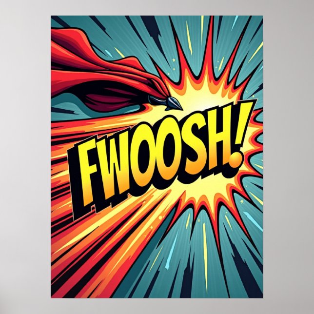FWOOSH! Comic Style Pop Art Explosion Poster (Front)