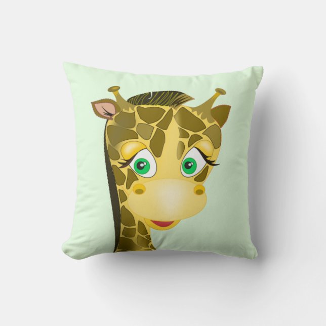 Fynny Giraffe Throw Pillow (Front)