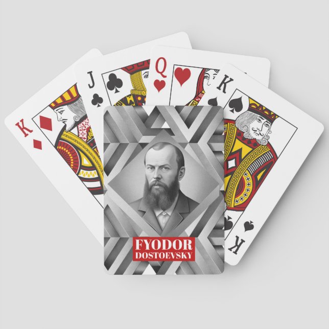 Fyodor Dostoevsky - Geometric elegant style Playing Cards (Back)