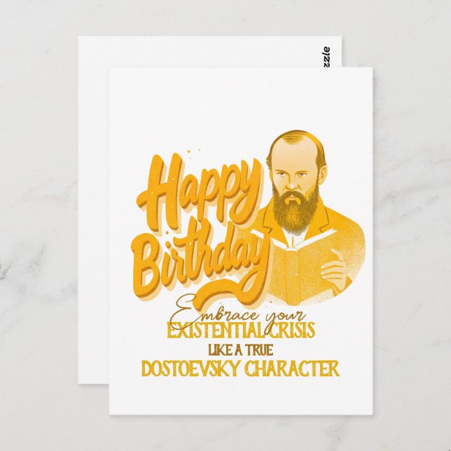 Fyodor Dostoevsky - Geometric elegant style Postcard (Front/Back)