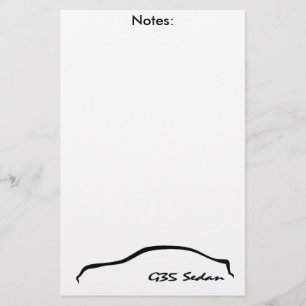 G35 Sedan Memo Pad / Note Pad Stationery