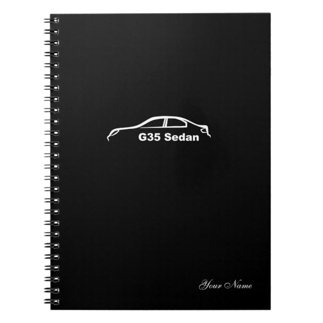 G35 Sedan White Silhouette Notebook (Front)