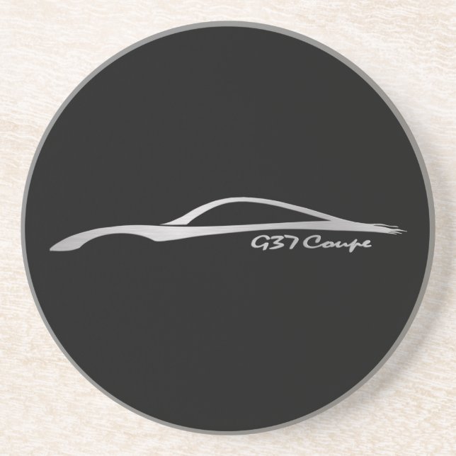 G37 Brushed Aluminium Silhouette Coasters (Front)