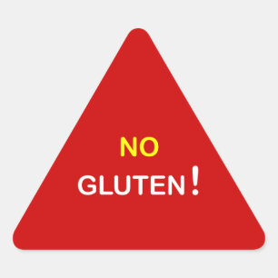 g3 - Food Alert ~ NO GLUTEN. Triangle Sticker