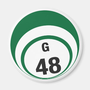 G48 bingo ball fridge magnet