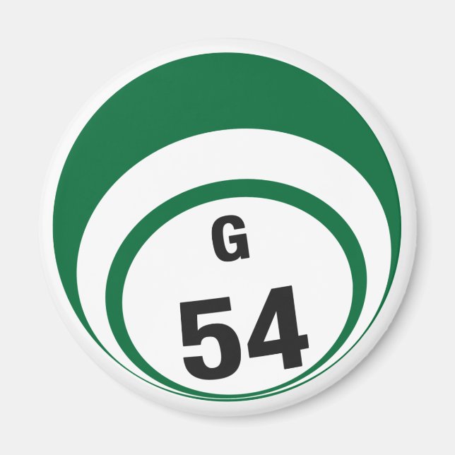 G54 bingo ball fridge magnet (Front)