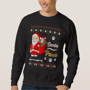 G8bm Dog Christmas Santa Pawprint Merry Xmasdad M Sweatshirt