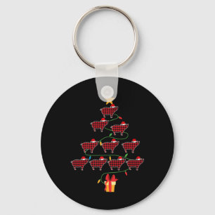 G Christmas Tree Xmas Goats Tree Santa Hat Key Ring