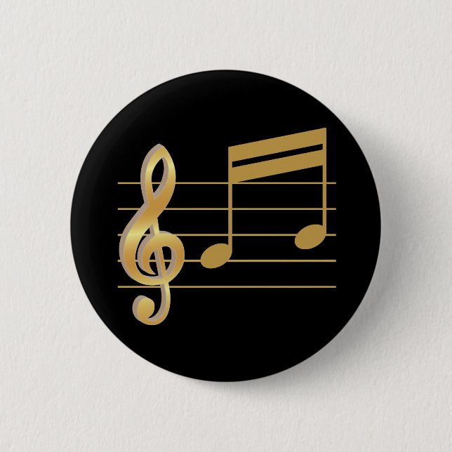 G-Clef 6 Cm Round Badge (Front)