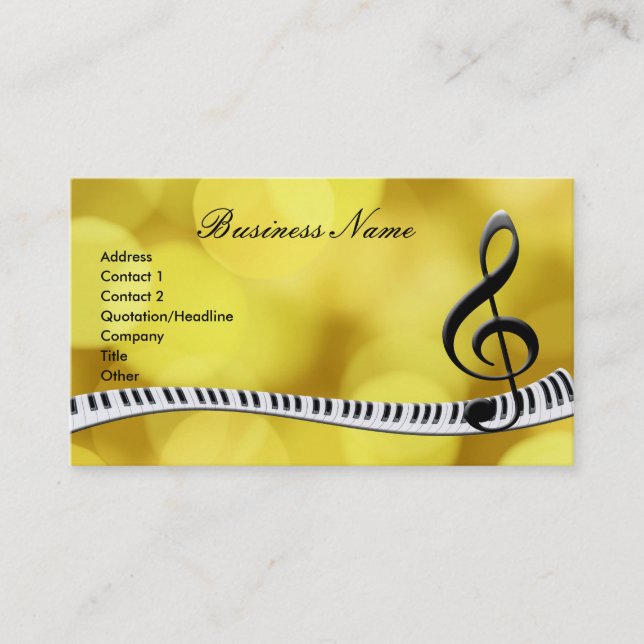 G-Clef & Music Notes Business Cards (Front)